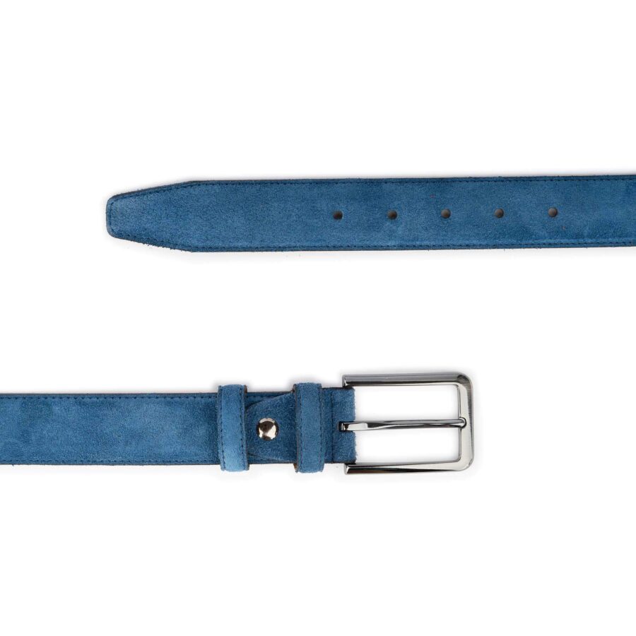 light blue suede golf belts for men real leather 2