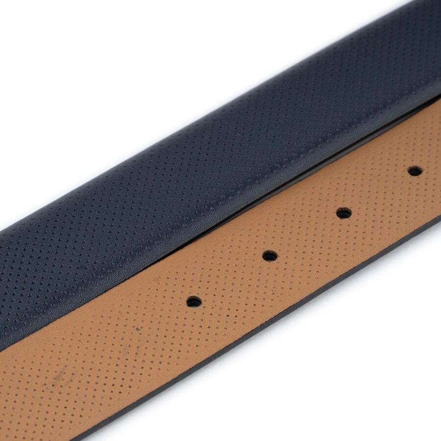 mens golf belts blue perforated leather 3