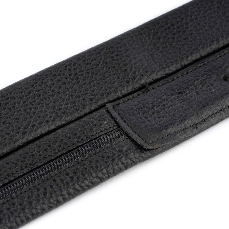 money belt for travel black genuine leather hidden zip 6