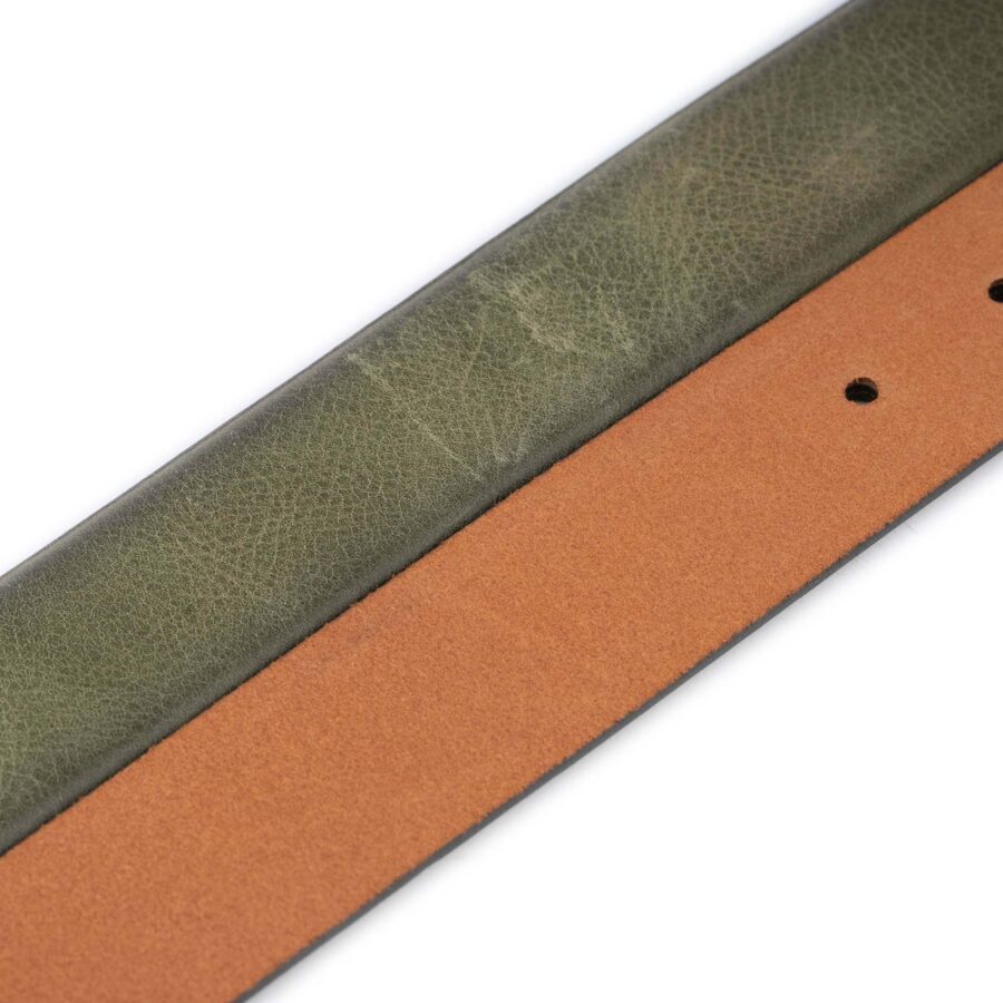 olive green golf belt for men genuine leather 2