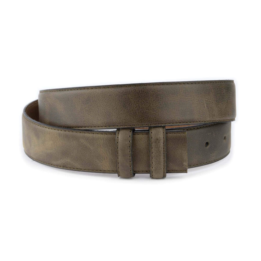 olive green leather belt strap for buckles 1 15 30072024 35 OLIVCUTSTIT