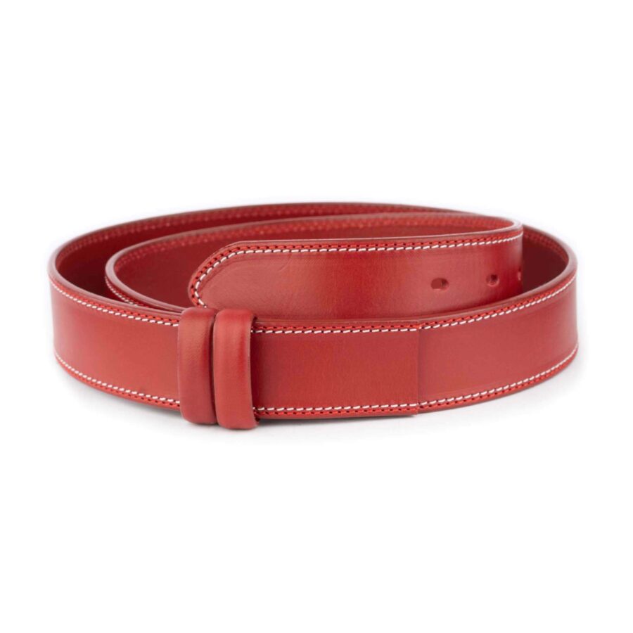 red leather belt replacement strap adjustable 4 0 cm 1 15 40 CUT 28082024 AML