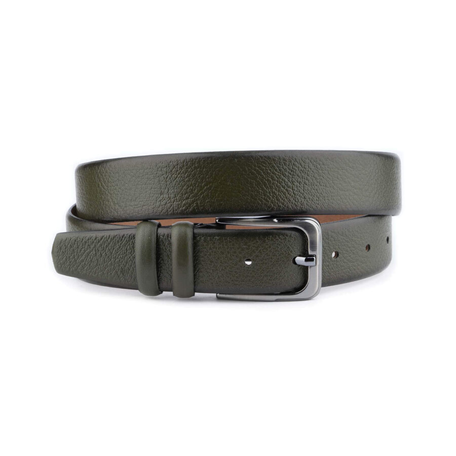 stylish mens belts buffalo leather olive green high quality 1 39 31072024 35 BUFFBELTGREE