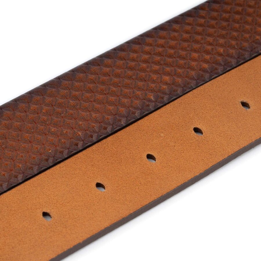 tan golf belt mens with leather coated buckle 4