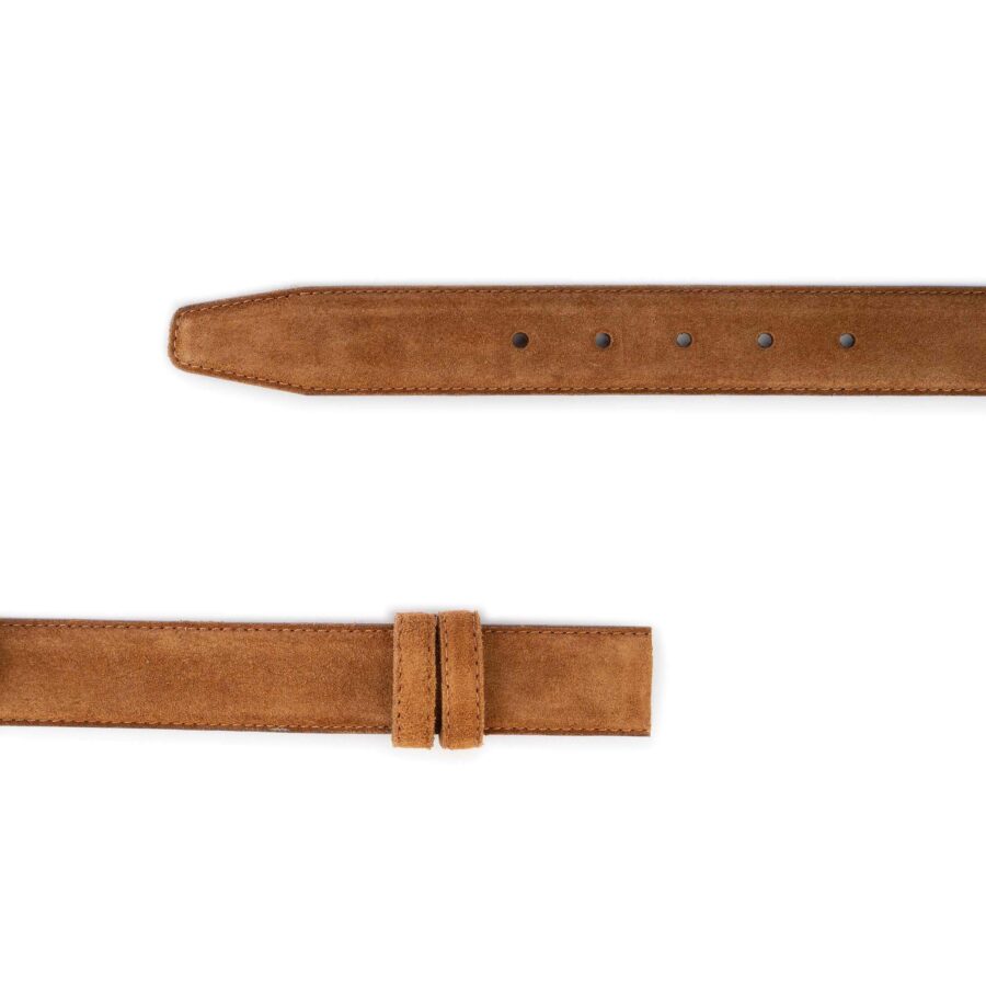 tobacco suede belt strap for buckle replacement leather 2