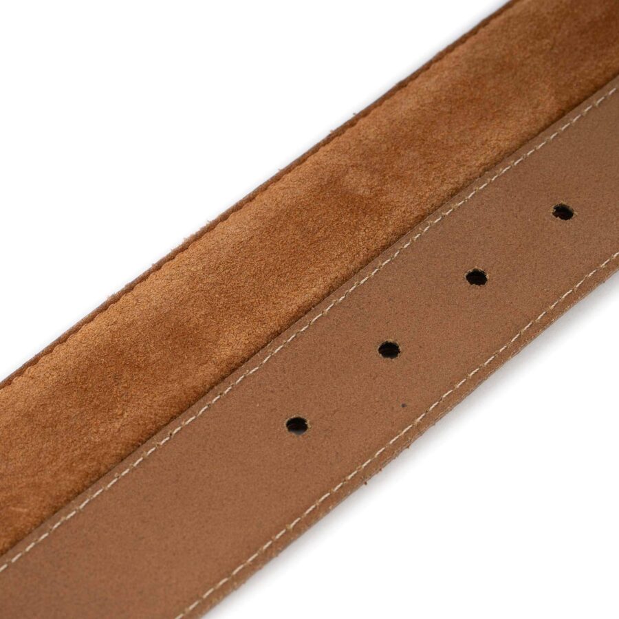 tobacco suede belt strap for buckle replacement leather 3