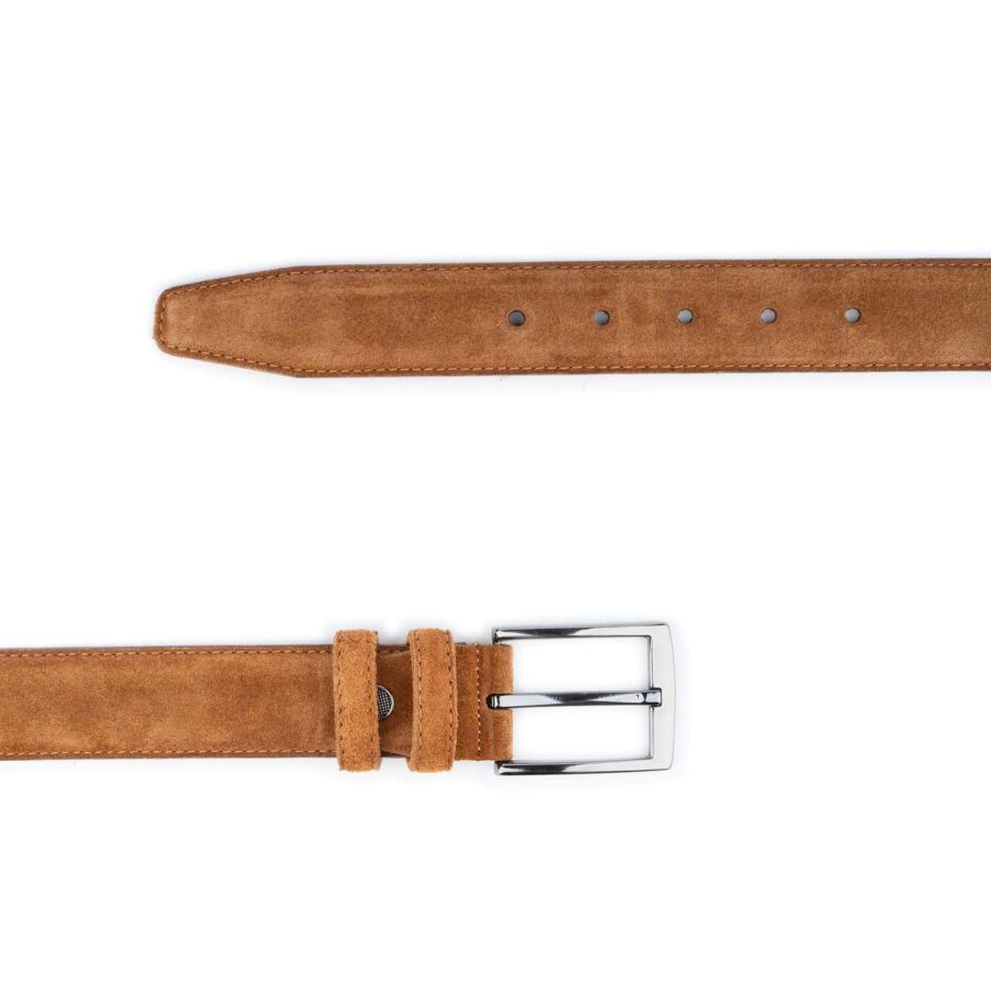 tobacco suede golf belt real leather 2 1