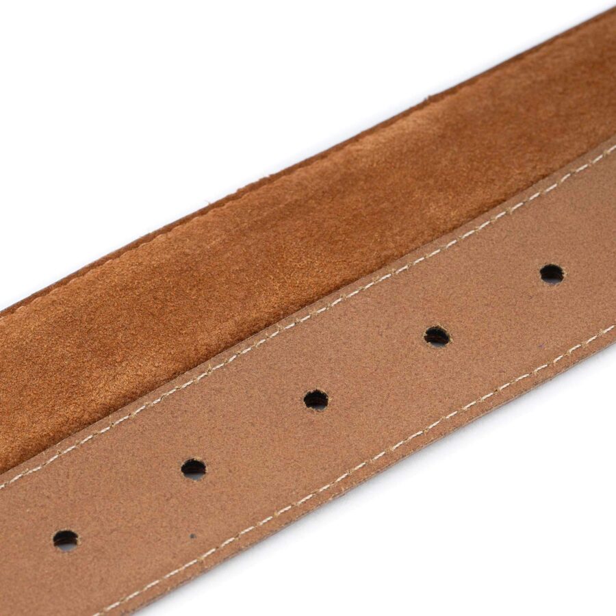 tobacco suede golf belt real leather 3