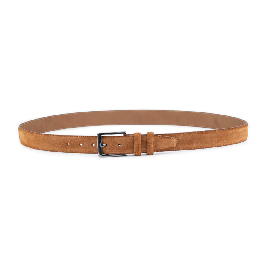 tobacco suede golf belt real leather 4