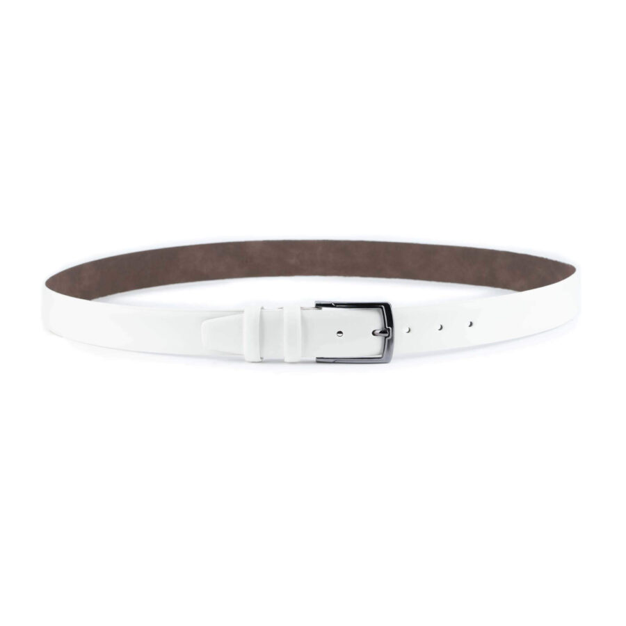 white mens summer belts for shorts vegan leather 4