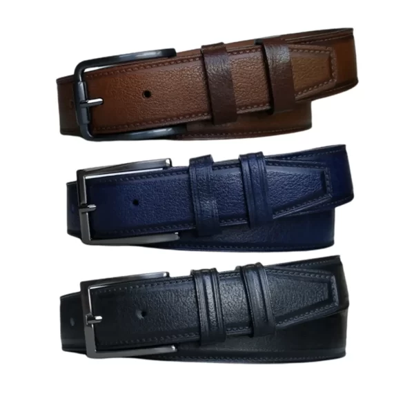 3 Pc Mens Belt Gift Set genuine leather KARPHBCV00001CXRA3 01