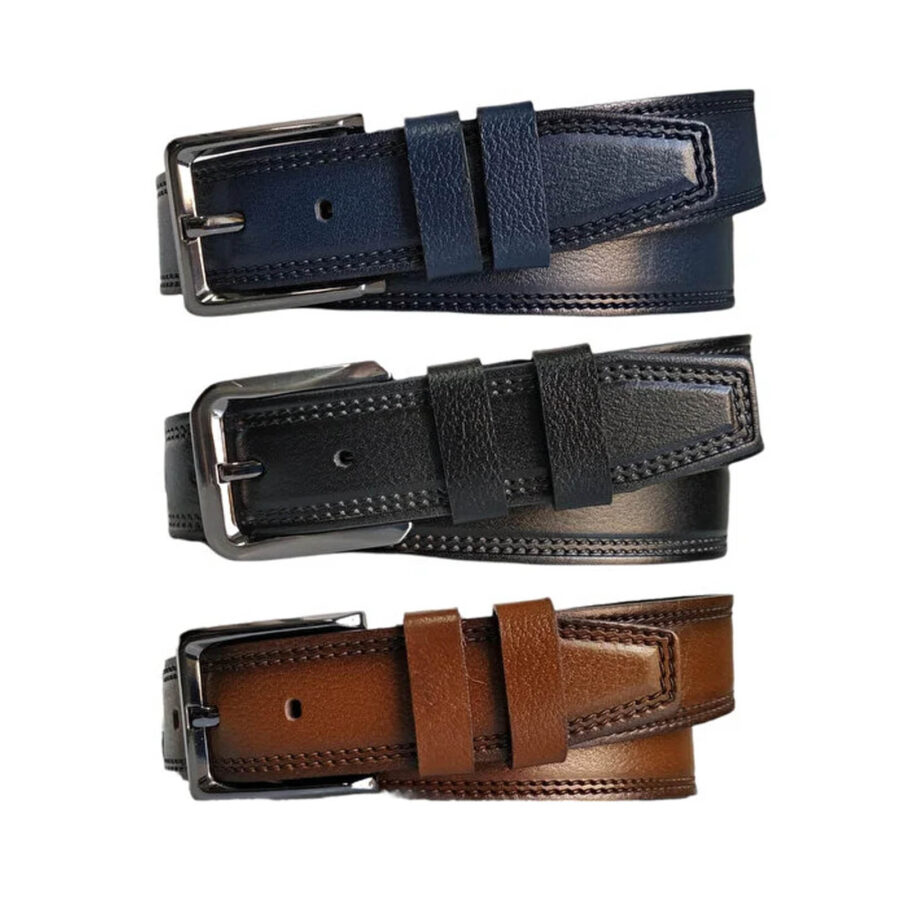 4 0 cm Male Belt For Jeans 3 Piece Gift Set Real Leather KARPHBCV00001CXRD4 SET 1