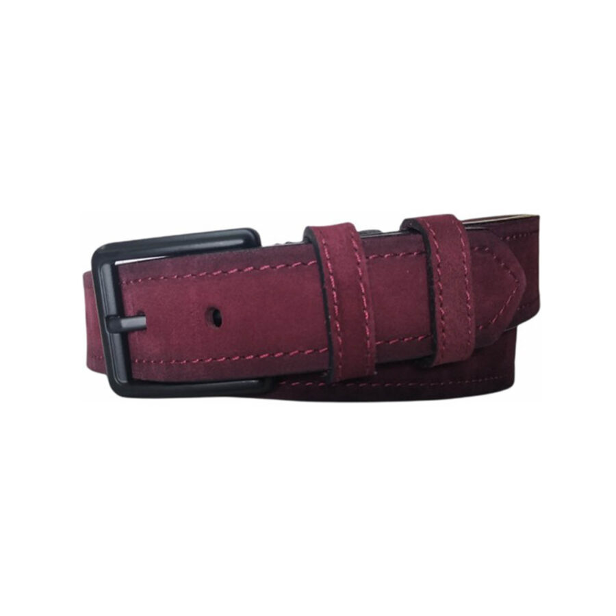 4 0 cm Male Belt For Jeans Bordo Suede Leather KARPHBCV00001CXRQK 00
