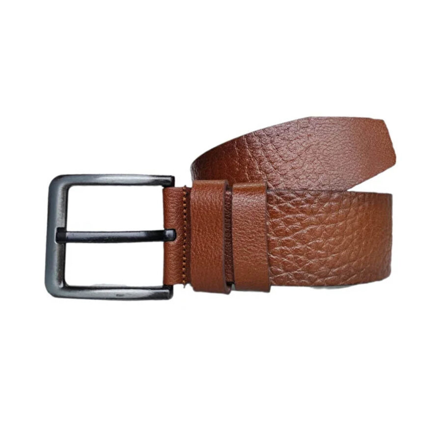 Best Male Belt For Jeans Cognac Pebble Leather Extra Wide 4 5 cm KARPHBCV00001CXR6J 2