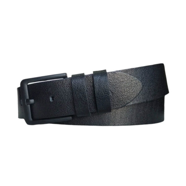 Black Male Denim Belt Real Leather Extra Wide 4 5 cm KARPHBCV00001CXQXK Black Rounded 1