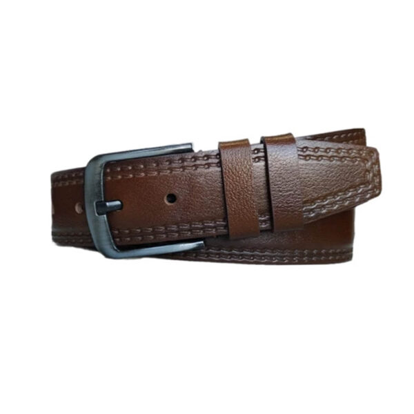 Brown Male Denim Belt Real Leather Extra Wide 4 5 cm KARPHBCV00001CXQVO 0