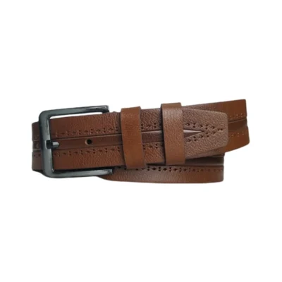 Gents Belt For Jeans Brown Laser Cut Leather Extra Wide 4 5 cm KARPHBCV00001CXQPJ 01