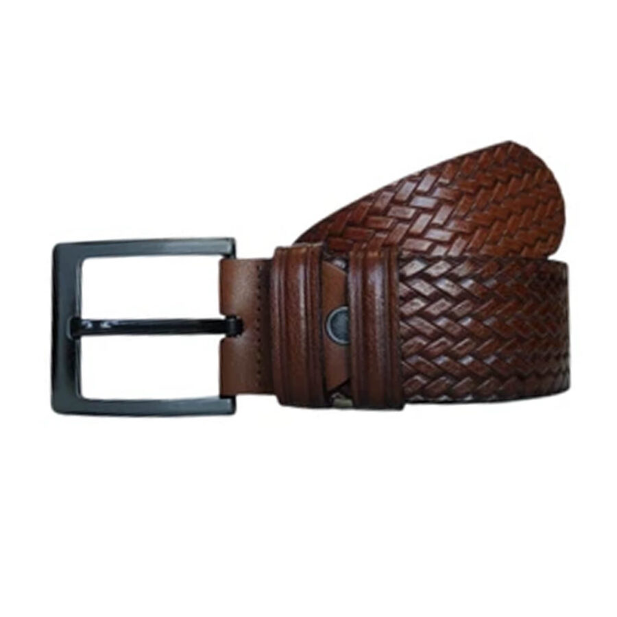 Gents Belt For Jeans Woven Emboss Leather Extra Wide 4 5 cm KARPHBCV00001CXR8U