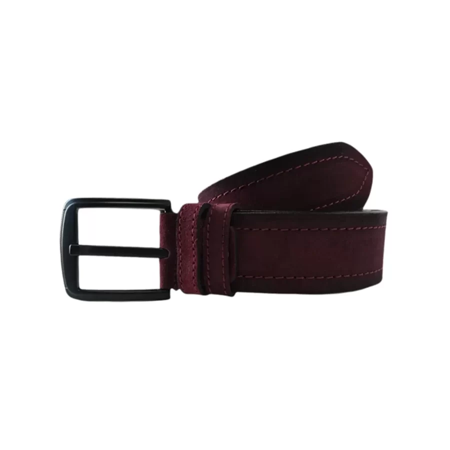 Gents Denim Belt Bordo Suede Leather Extra Wide 4 5 cm KARPHBCV00001CXR4H 02