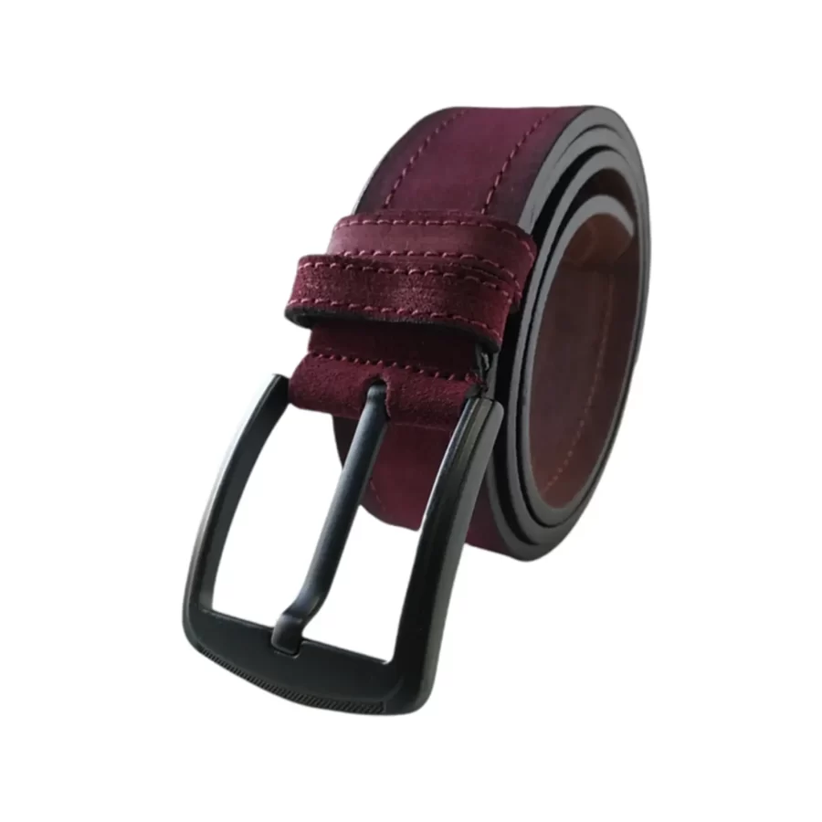 Gents Denim Belt Bordo Suede Leather Extra Wide 4 5 cm KARPHBCV00001CXR4H 03