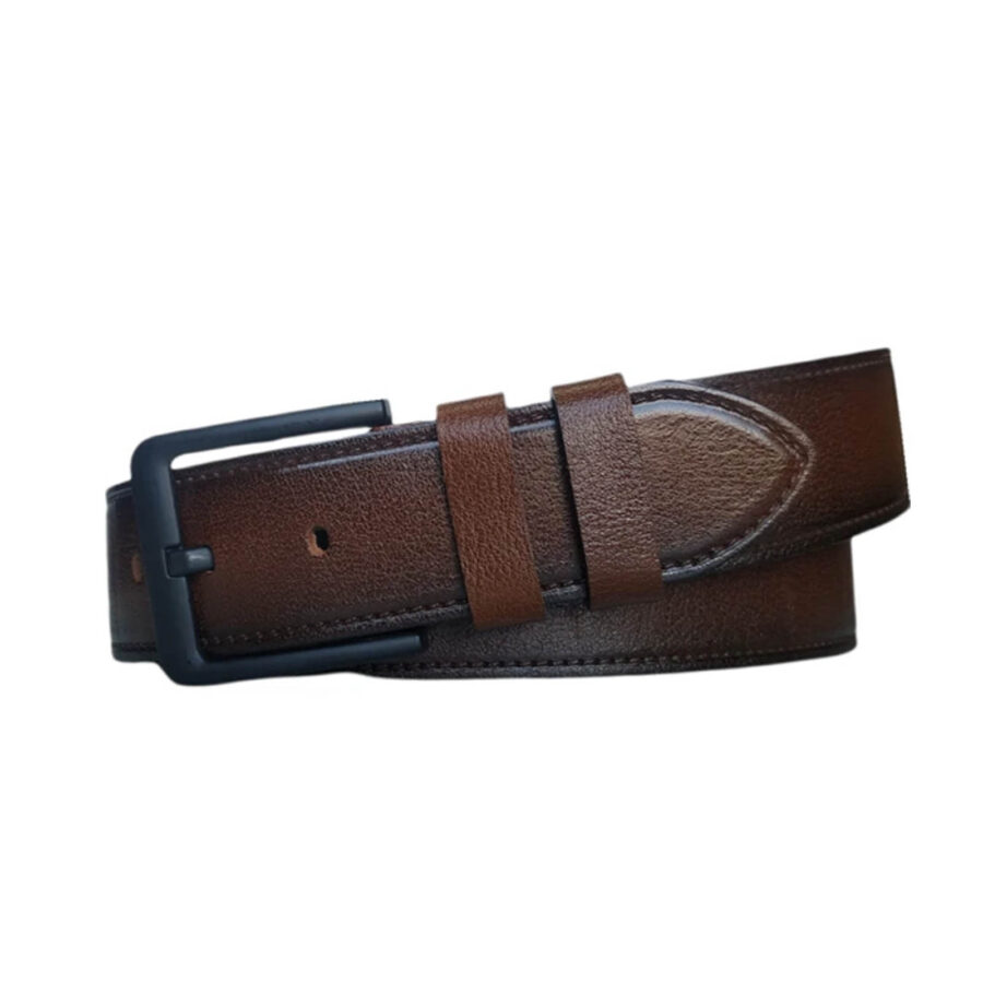 Gents Denim Belt Brown classic leather Extra Wide 4 5 cm KARPHBCV00001CXQQD 1