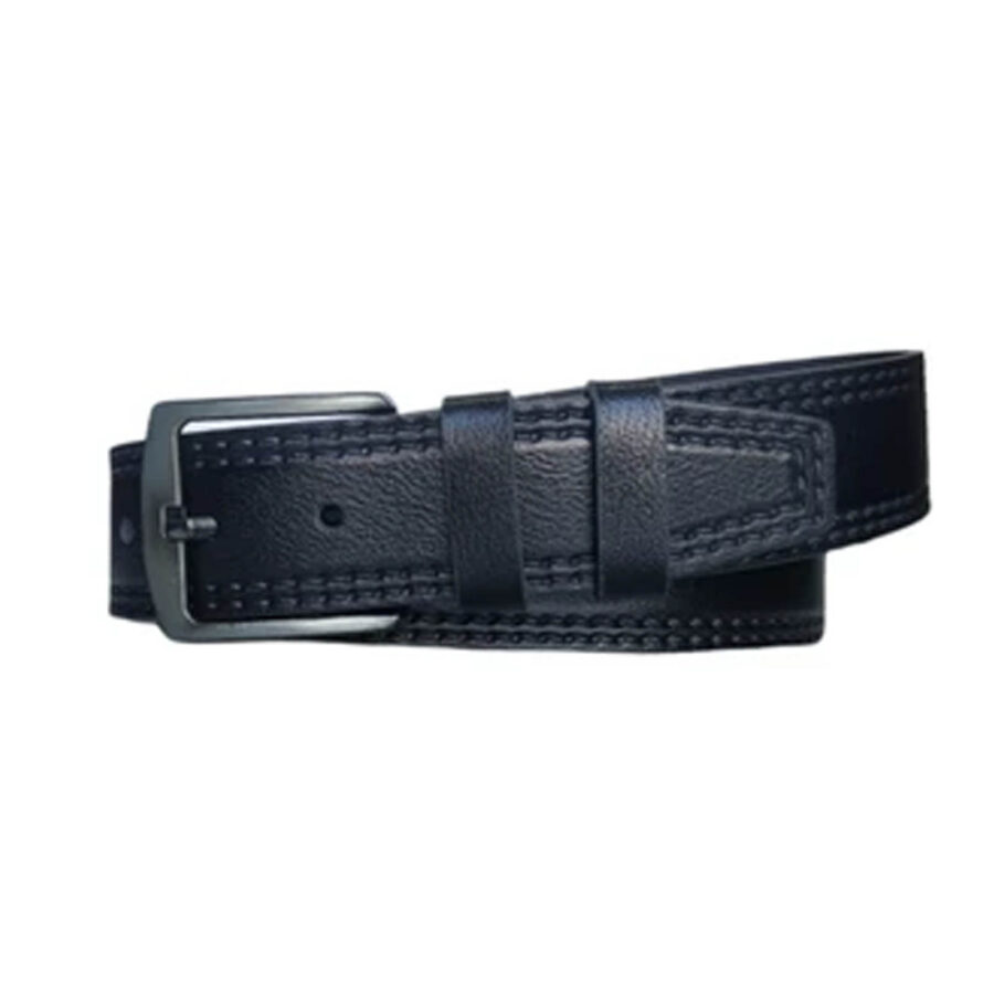Male Belts For Denim Black Calf Leather Extra Wide 4 5 cm KARPHBCV00001CXQP3 2