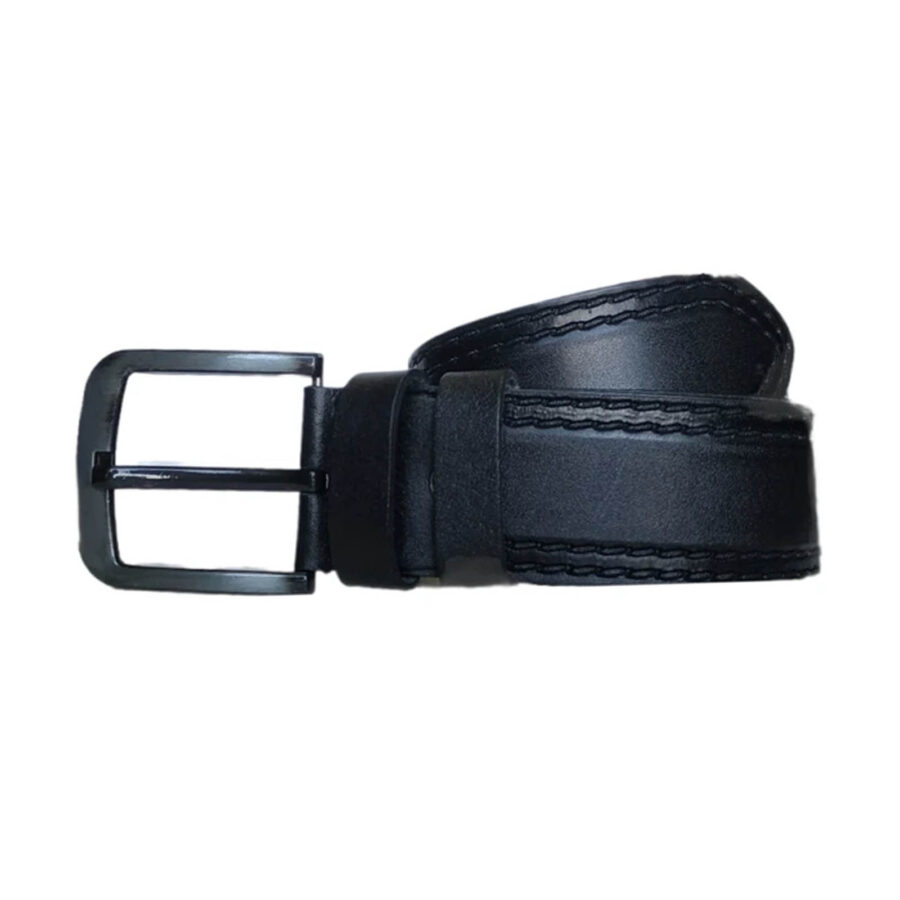 Male Belts For Denim Black Calf Leather Extra Wide 4 5 cm KARPHBCV00001CXQVO 2