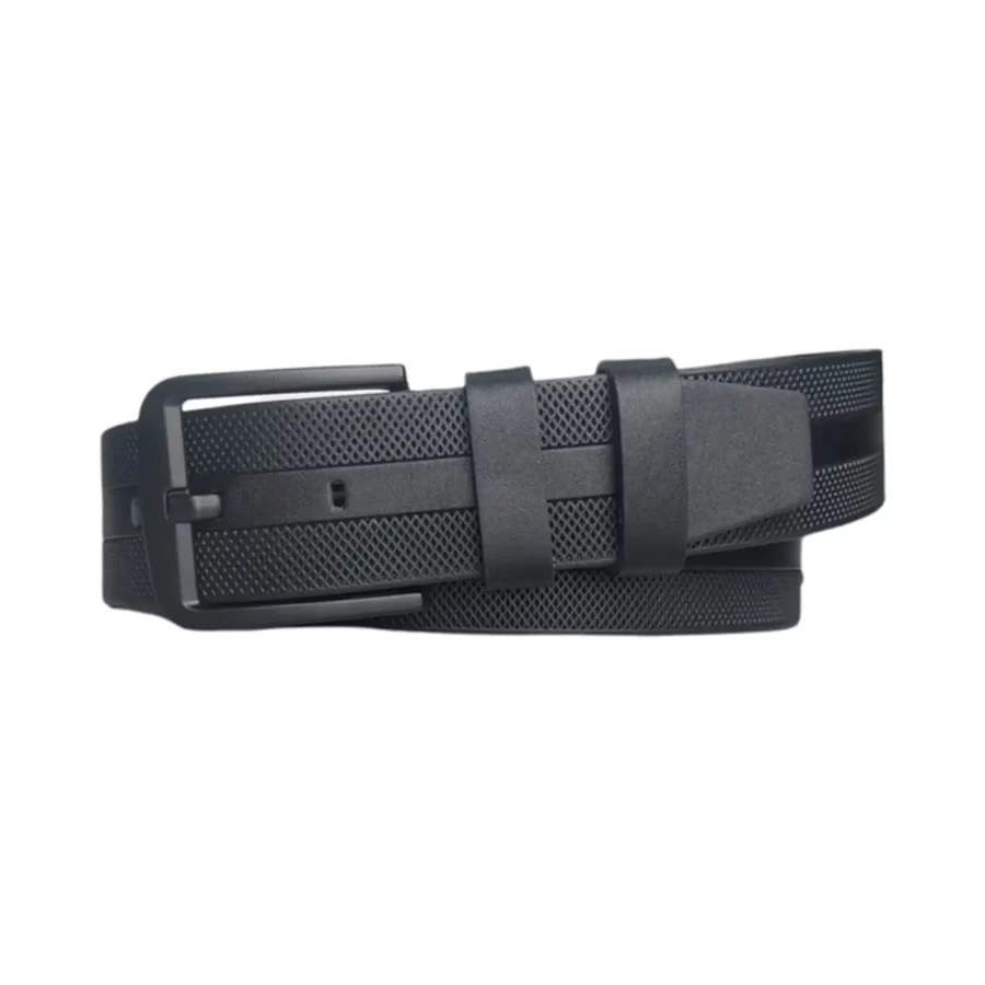 Male Belts For Denim Black Dot Textured Leather Extra Wide 4 5 cm KARPHBCV00001CXQP4 01