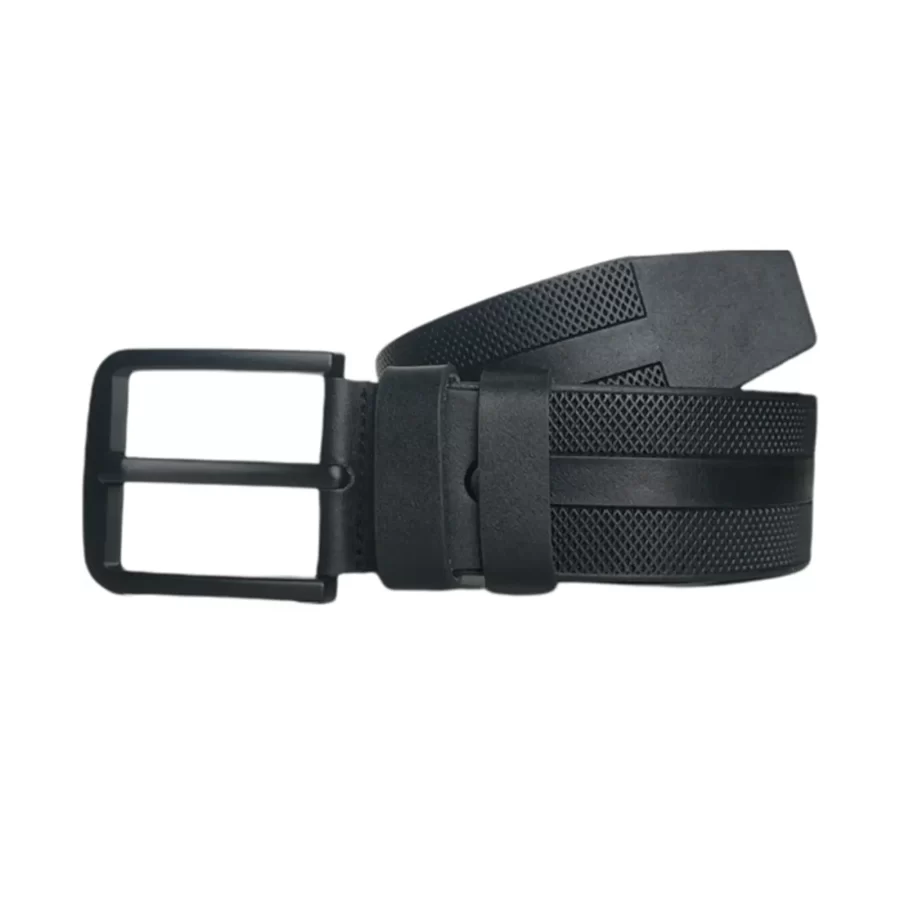 Male Belts For Denim Black Dot Textured Leather Extra Wide 4 5 cm KARPHBCV00001CXQP4 02