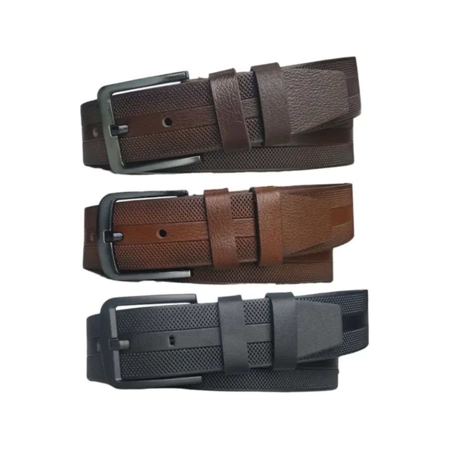 Buy Mens Denim Belt 3 Piece Gift Set Extra Wide 4.5 Cm