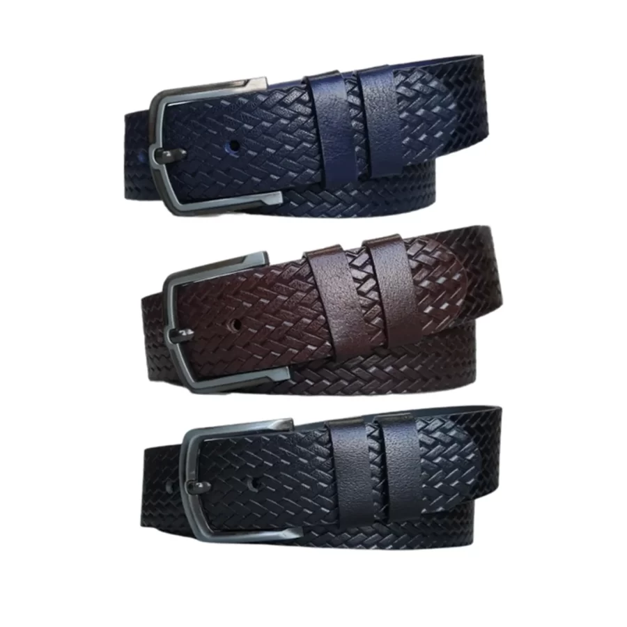 Mens Denim Belt 3 Piece Gift Set Extra Wide 4 5 cm KARPHBCV00001CXR9A 01