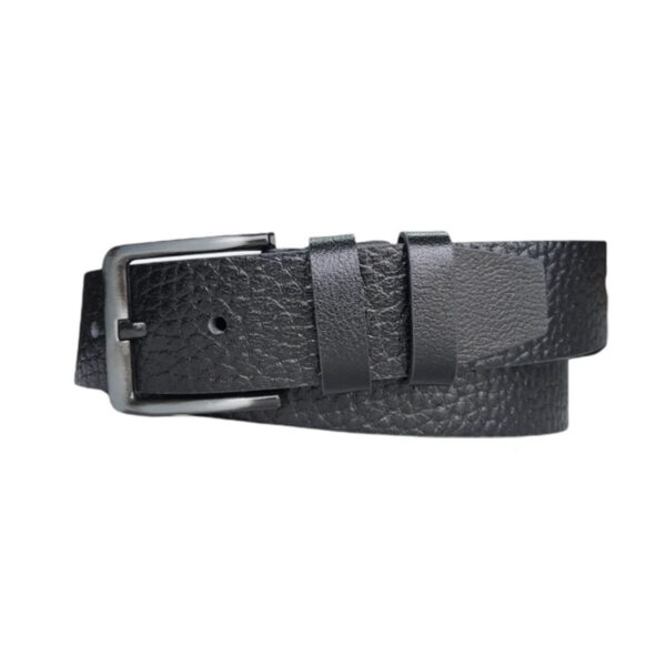 Mens Denim Belt Black Pebbled Calf Skin Extra Wide 4 5 cm KARPHBCV00001CXR8V 1