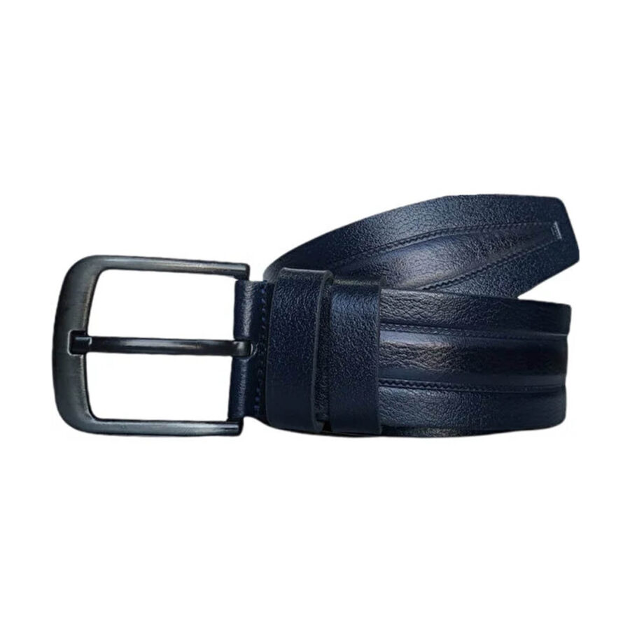 Mens Denim Belt Blue Embossed Leather Extra Wide 4 5 cm KARPHBCV00001CXQYN 2