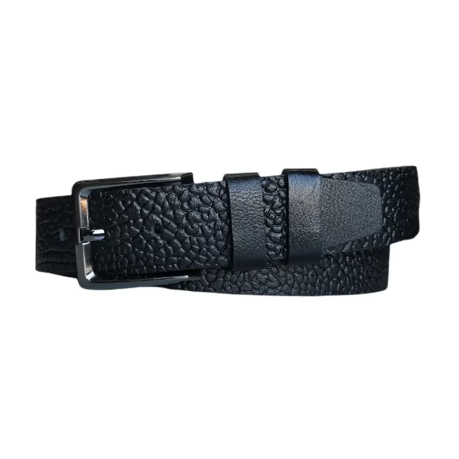 Thick Mens Denim Belt Black Genuine Leather KARPHBCV00001CXQWL 01