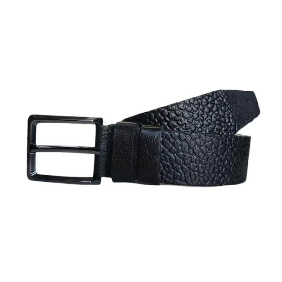 Thick Mens Denim Belt Black Genuine Leather KARPHBCV00001CXQWL 02