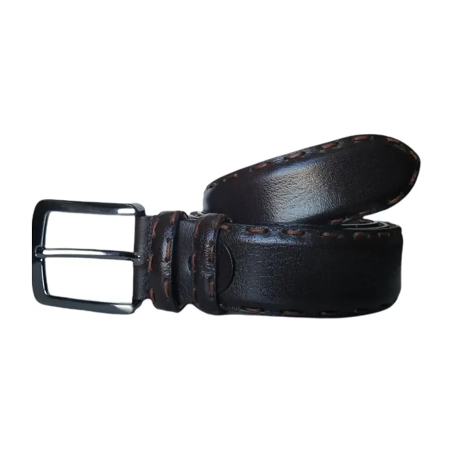 Thick Mens Denim Belt Black Genuine Leather KARPHBCV00001CXR2P 02