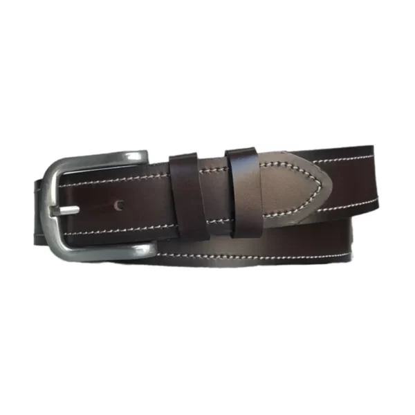 Thick Mens Denim Belt Dark Brown Leather KARPHBCV00001CXQT8 01