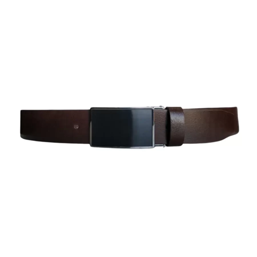 Thick Mens Denim Belt Dark Brown Leather KARPHBCV00001CXR3X 03