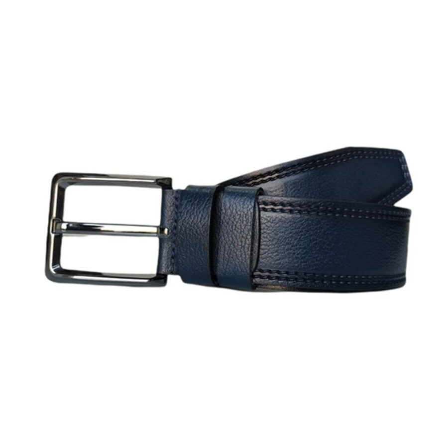 Wide Gents Belts For Denim Dark Blue Leather KARPHBCV00001CXRD4 BLUE 2
