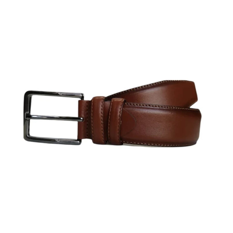 Wide Gents Belts For Denim cognac leather KARPHBCV00001CXQTP TAN 2