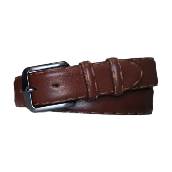 Wide Gents Belts For Denim cognac leather KARPHBCV00001CXR2S 01