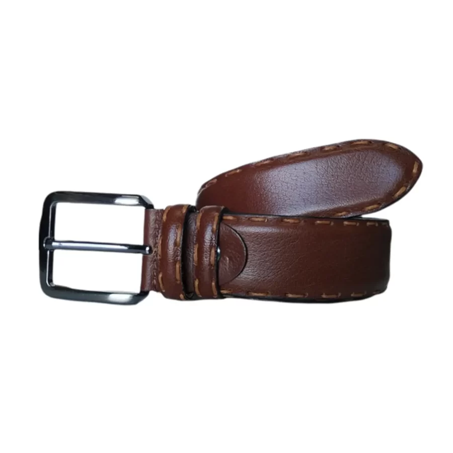 Wide Gents Belts For Denim cognac leather KARPHBCV00001CXR2S 02