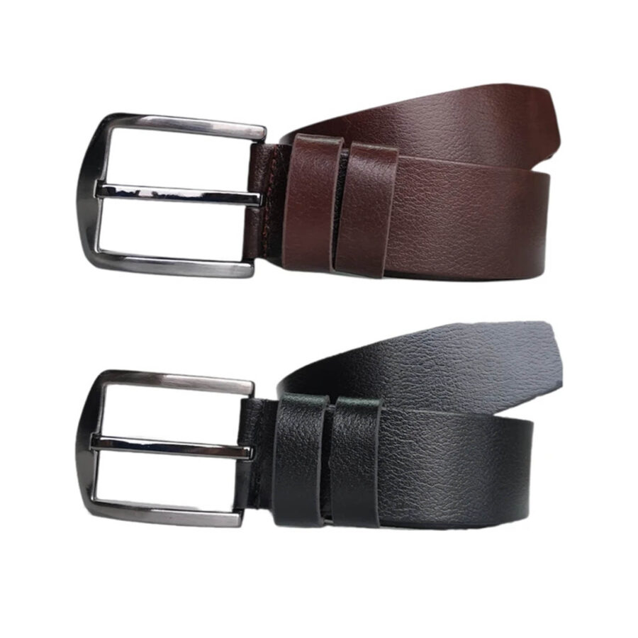 Wide Gents Denim Belt 2 Piece Gift Set Genuine Leather KARPHBCV00001CXR8Q SET 2