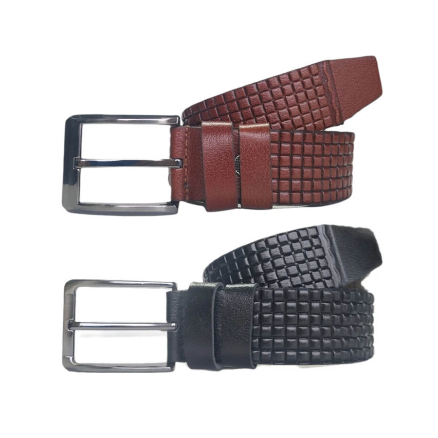 Wide Gents Denim Belt 2 Piece Gift Set Genuine Leather KARPHBCV00001CXR8S 02