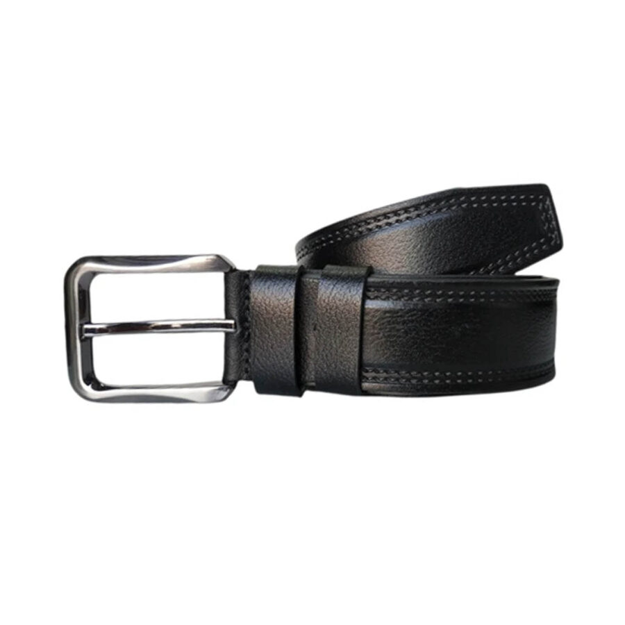 Wide Gents Denim Belt Black Calf Skin KARPHBCV00001CXRD4 BLACK 2