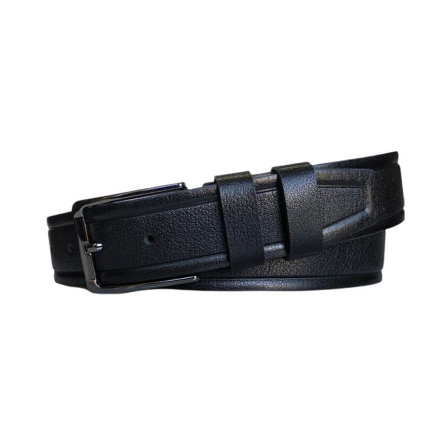 Wide Gents Denim Belt Black Genuine Leather KARPHBCV00001CXQVS BLACK 1