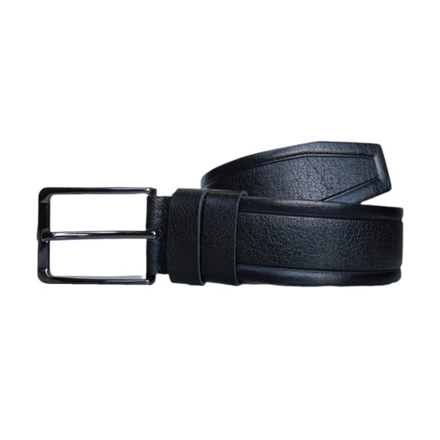 Wide Gents Denim Belt Black Genuine Leather KARPHBCV00001CXQVS BLACK 2