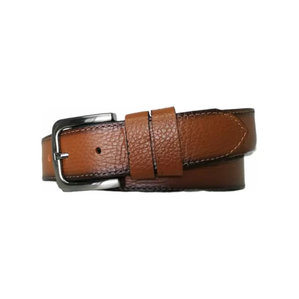 Wide Male Belt For Jeans Cognac Brown Calf Skin KARPHBCV00001CXRLU 01