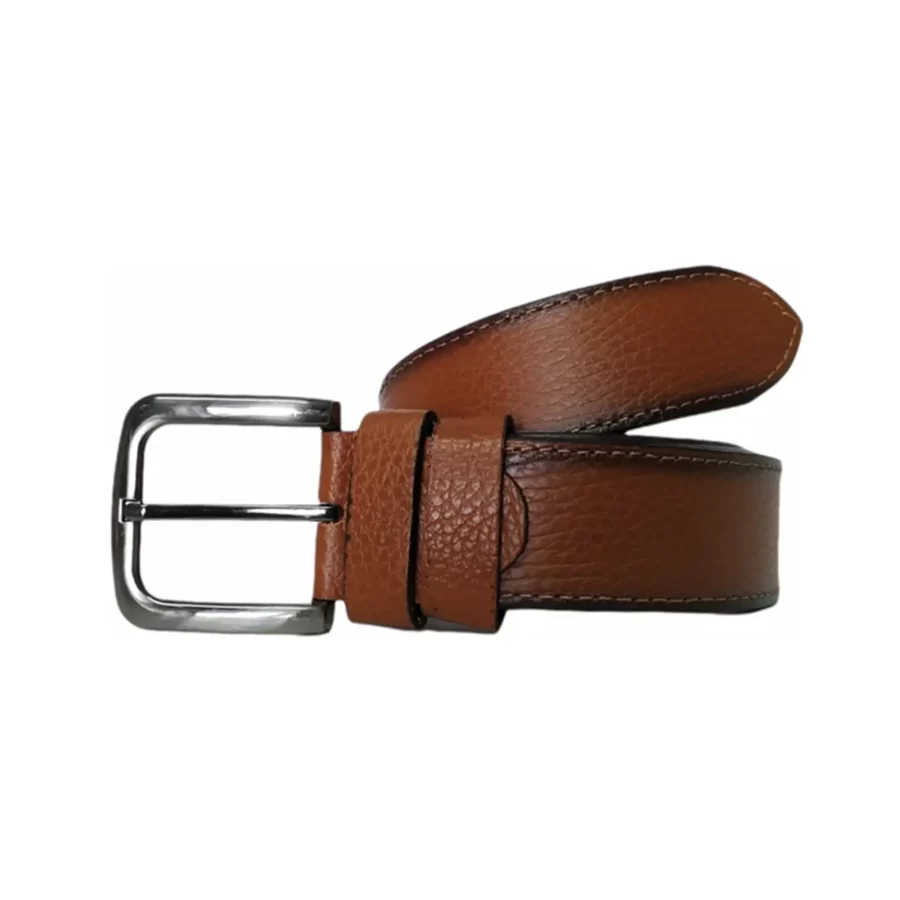 Wide Male Belt For Jeans Cognac Brown Calf Skin KARPHBCV00001CXRLU 02 1