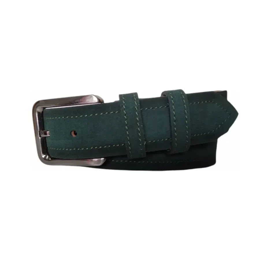 Wide Male Belt For Jeans Emerald Green Suede KARPHBCV00001CXRSX 01